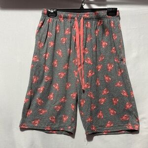 Coral Lobster Print Athletic Shorts for Men